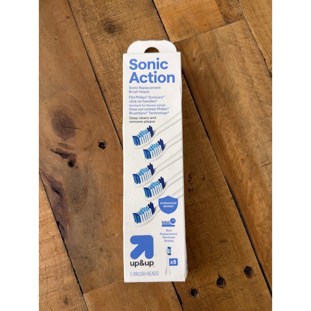 Up & Up Sonic Action Replacement Brush Heads 5ct Fits Philips Sonicare White